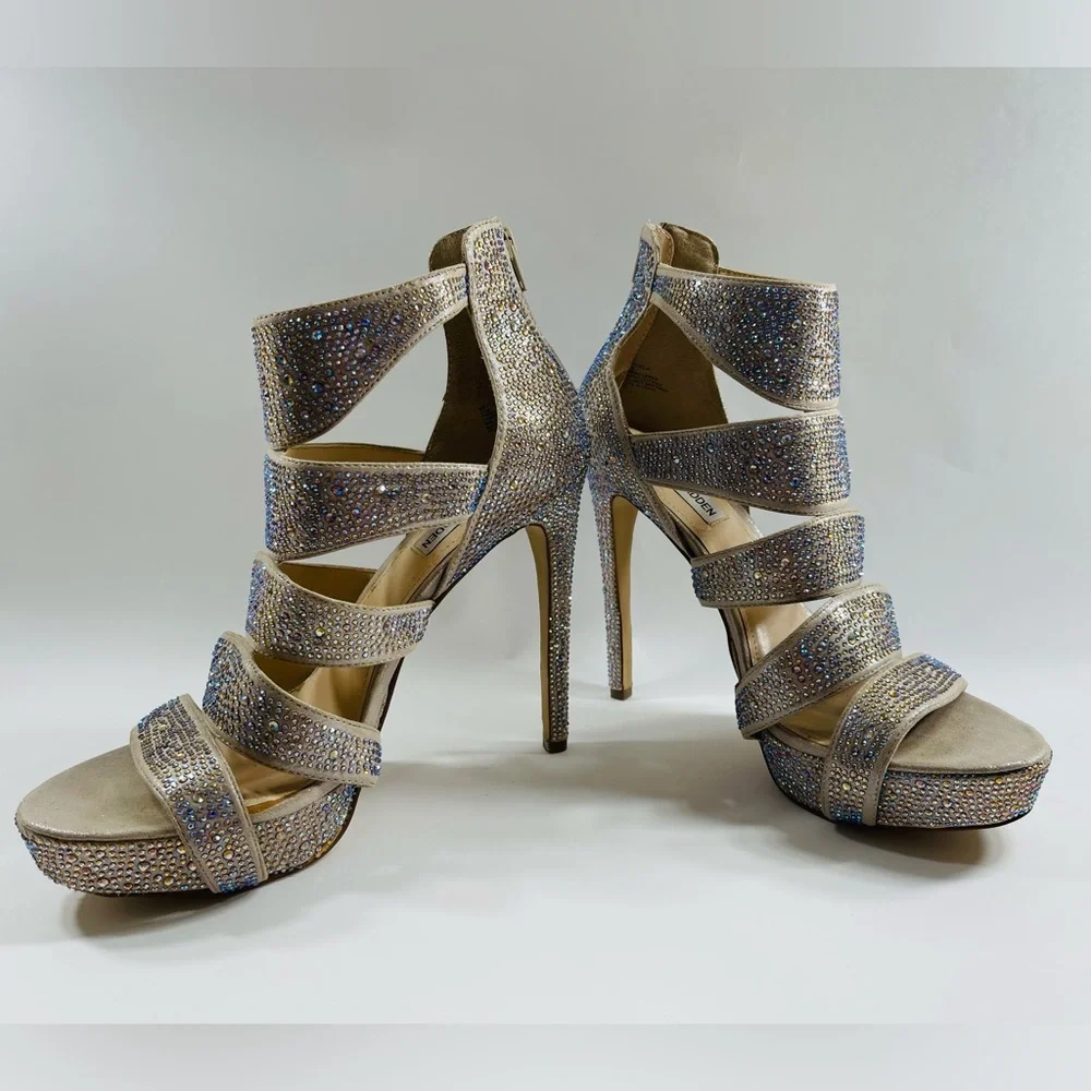 STEVEN MADDEN RHINESTONES HEELS 11M